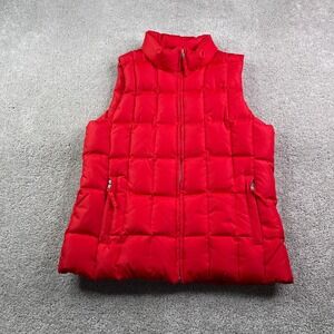 Vintage Gap Vest Womens Medium Red Down Quilted Puffer Warm Full Zip Y2K